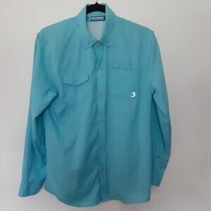 Reel Legends Fishing Shirt Youth XL 18/20 Vented Long Sleeve Blue Outdoors